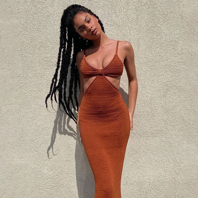 hollow-out beach dress