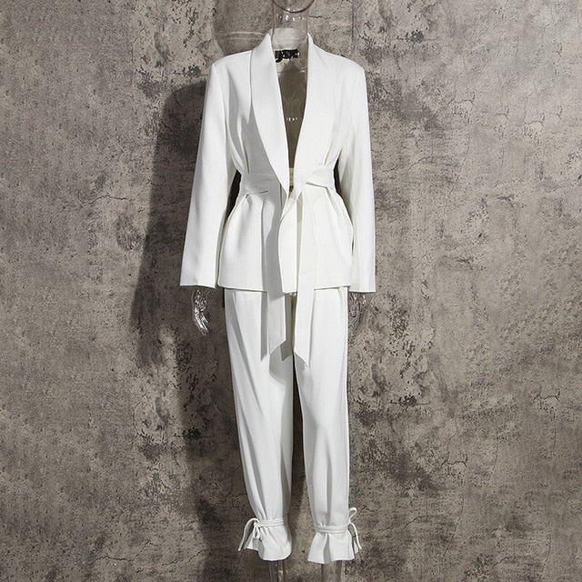 women's white suit